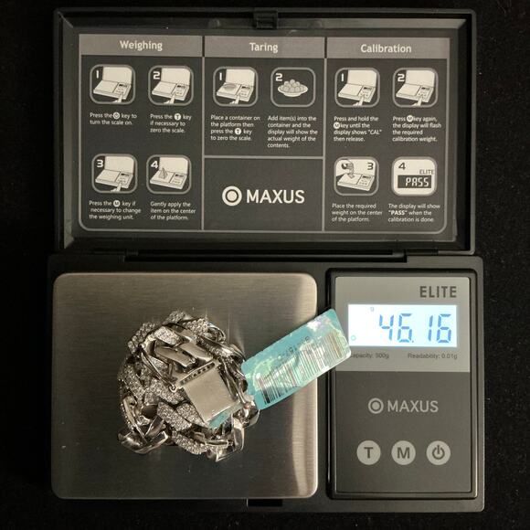 12.8mm Genuine Moissanite Monaco Cuban Bracelet 8in 10.18ctw~NEW~Retail $1599 - Picture 7 of 9